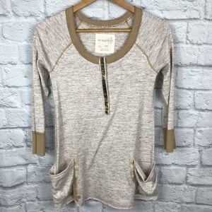 WE THE FREE-FP 3/4 Sleeve 3/4 Button w/ Pockets